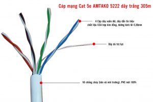 CÁP MẠNG CAT 5E - 1 THÙNG 305M