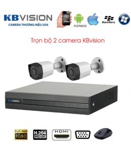 Lắp đặt trọn gói 2 Camera Kbvison 2M KX-2011S4 + Đầu ghi KX-8104H1+Ổ cứng
