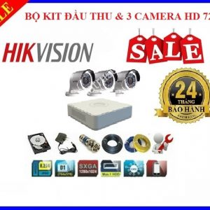 Lắp đặt trọn gói bộ 3 camera HIKVISION HD TVI 1.0M