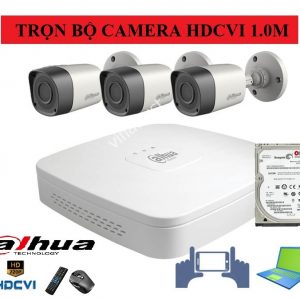 Lắp đặt trọn gói bộ 3 camera DAHUA HD CVI 1.0M