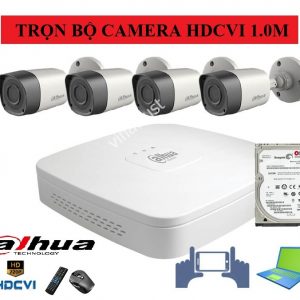 Lắp đặt trọn gói bộ 4 camera DAHUA HD CVI 1.0M